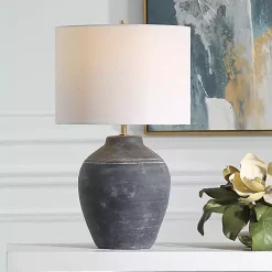 Weathered Black Ceramic Rhys Table Lamp