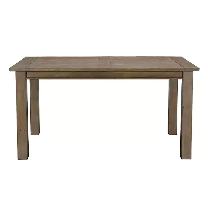 Weathered Brown Pine Wood Dining Table