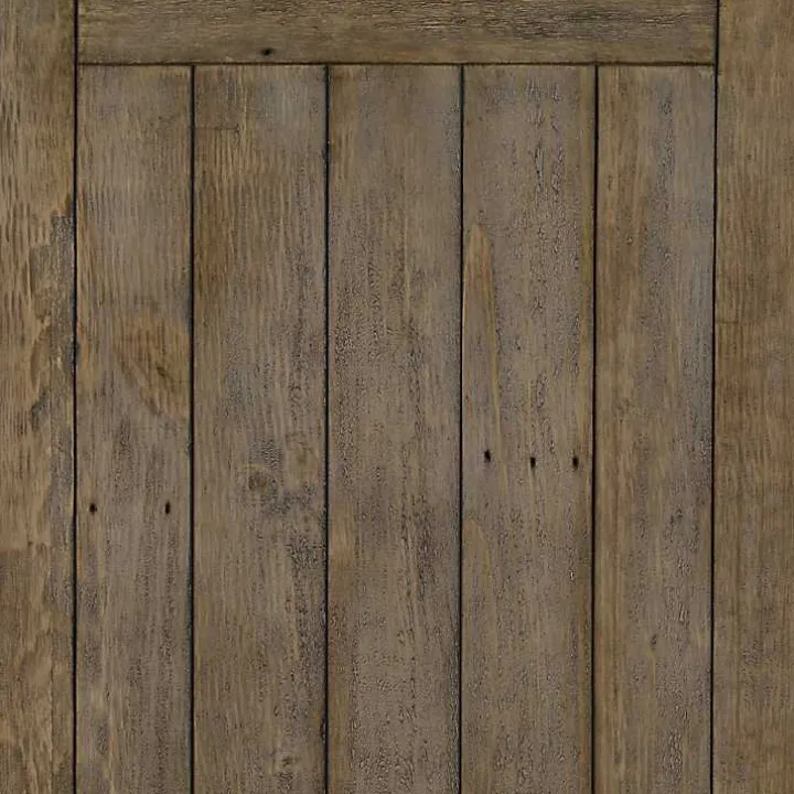 Weathered Brown Pine Wood Dining Table