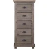 Weathered Gray Wooden 5-Drawer Willow Chest