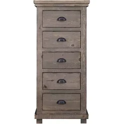 Weathered Gray Wooden 5-Drawer Willow Chest