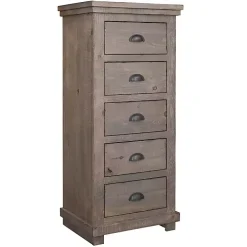 Weathered Gray Wooden 5-Drawer Willow Chest