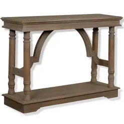 Weathered Wooden Trestle Console Table