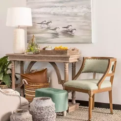 Weathered Wooden Trestle Console Table