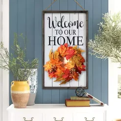 Welcome Interchangeable Wreath Wall Plaque