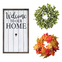 Welcome Interchangeable Wreath Wall Plaque