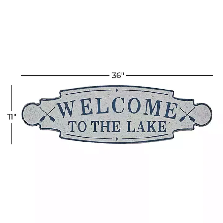 Welcome To The Lake Metal Wall Plaque