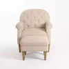Wheat Tufted Chair & Ottoman Set