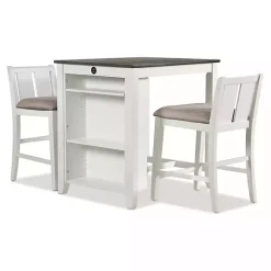 White & Gray Wood Kayla Counter Height 3-pc. Set