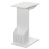 White Accent Table with Magazine Holder