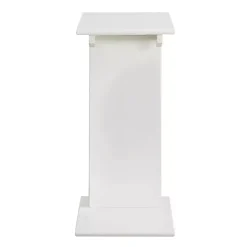 White Accent Table with Magazine Holder