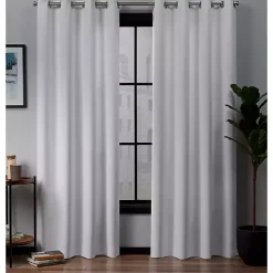 White Acme Blackout Curtain Panel Set, 84 in.