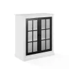 White and Black Windowpane Doors Cabinet