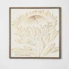 White and Gold Protea Framed Wall Plaque