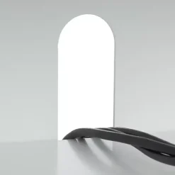 White and Gold Rattan Media Cabinet