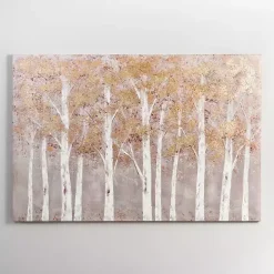 White and Gold Treescape Canvas Art Print