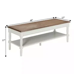 White and Natural Davis Coffee Table