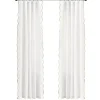 White and Tan Scalloped Curtain Panel Set, 84 in.