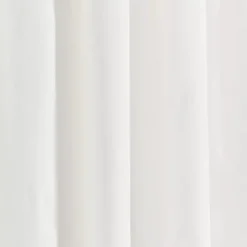 White and Tan Scalloped Curtain Panel Set, 84 in.