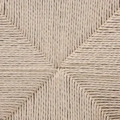 White and Tan Wishbone Dining Chairs, Set of 2