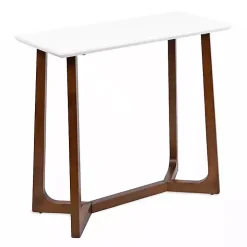 White and Walnut Olivia Console Table