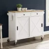 White Barn Door Kitchen Cart