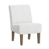 White Boucle Slipper Accent Chair