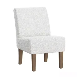 White Boucle Slipper Accent Chair