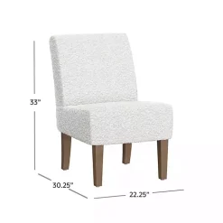 White Boucle Slipper Accent Chair