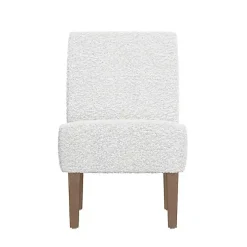 White Boucle Slipper Accent Chair