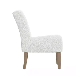 White Boucle Slipper Accent Chair