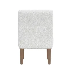 White Boucle Slipper Accent Chair