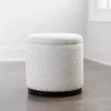 White Boucle Storage Ottoman