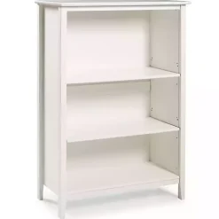 White Brazilian Pine Wood 3-Tier Bookshelf