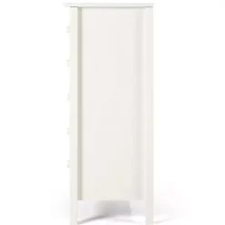White Brazilian Pine Wood 5-Drawer Chest