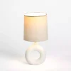 White Ceramic Open Circle Mini Lamp