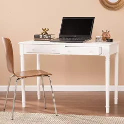 White Classic 2-Drawer Wood Desk