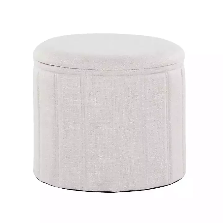 White Collapsible Storage Ottoman