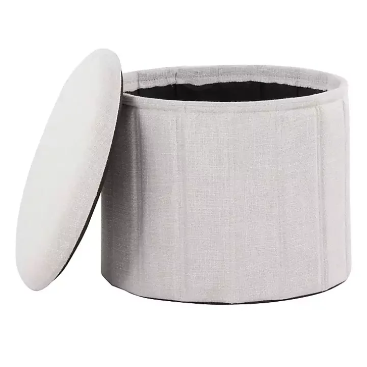 White Collapsible Storage Ottoman