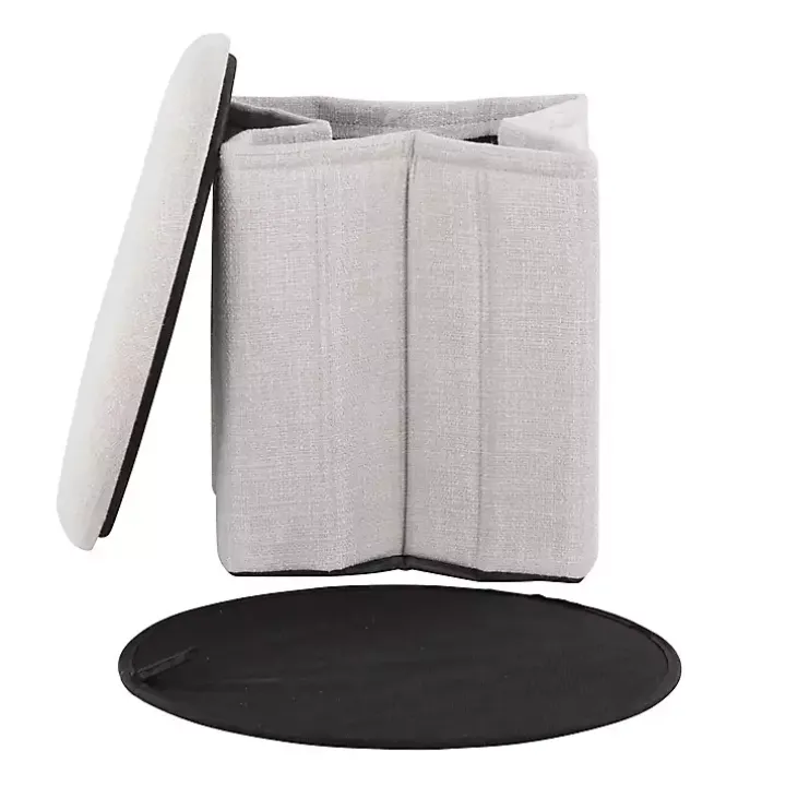White Collapsible Storage Ottoman