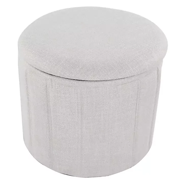 White Collapsible Storage Ottoman