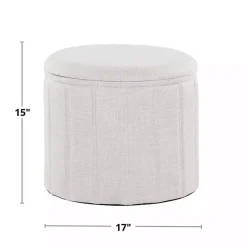 White Collapsible Storage Ottoman