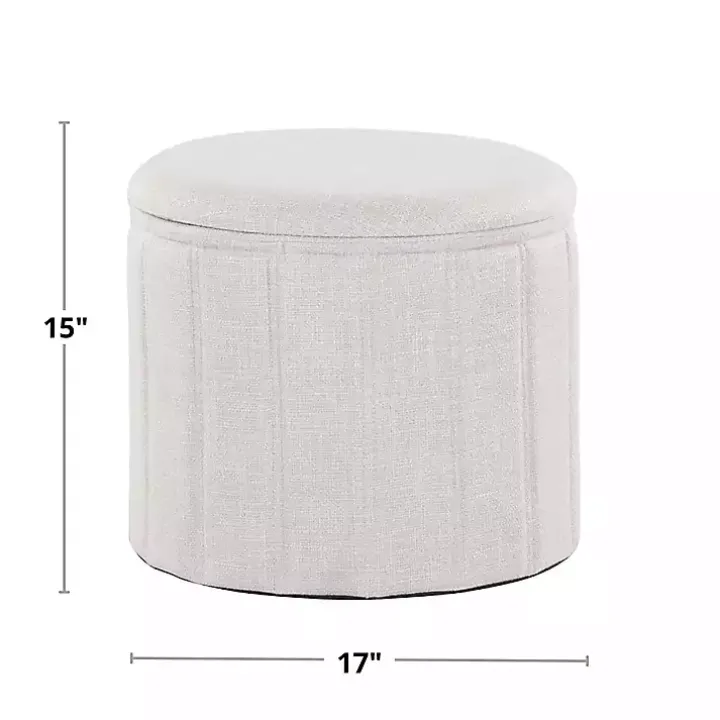 White Collapsible Storage Ottoman