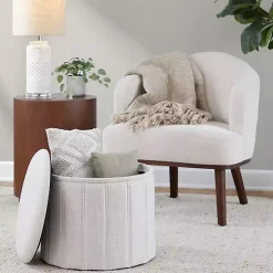 White Collapsible Storage Ottoman
