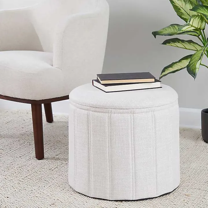 White Collapsible Storage Ottoman