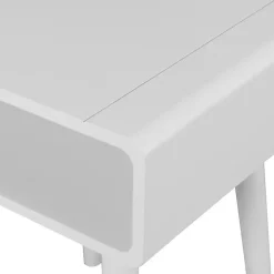 White Curved Edge Open Shelf Accent Table
