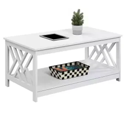White Cut-Out Sides Coffee Table