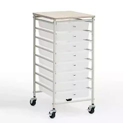 White 8-Drawer Rolling Storage Cart