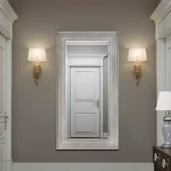 White Driftwood Framed Leaner Mirror