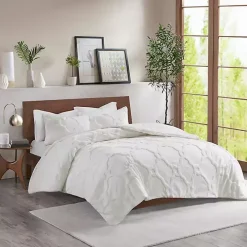 White Geometric Full/Queen 3-pc. Comforter Set
